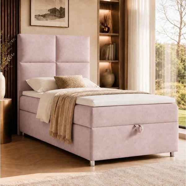 Best for Home Boxspringbett Trinity K-2 mit Bettkasten & Topper – Komfort & Stauraum (Einzelbett, Hotelbett, Polsterbett gepolstertes Kopfteil, Jugendbett, Kinderbett versch. Größen, 1-St, 70x200 80x200 90x200 100x200 cm), Einzel-Boxspringbett mit inte...
