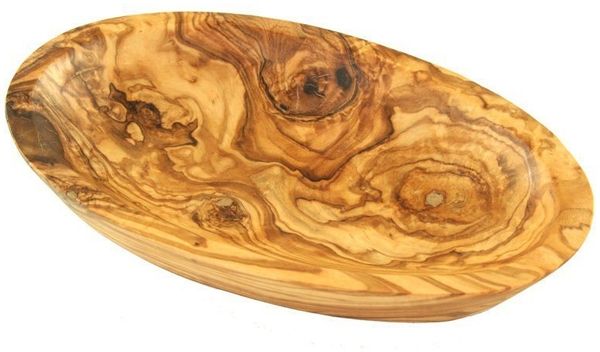 Olivenholz-erleben Servierschale oval, Snackschale aus Olivenholz – natürlich schön (Länge ca. 10 cm), Olivenholz, Flache, elegante Form – ideal zum stilvollen Servieren und Dekorieren