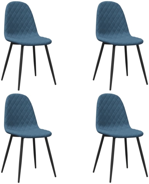 vidaXL Esszimmerstühle 4 Stk. Blau Samt [325656]