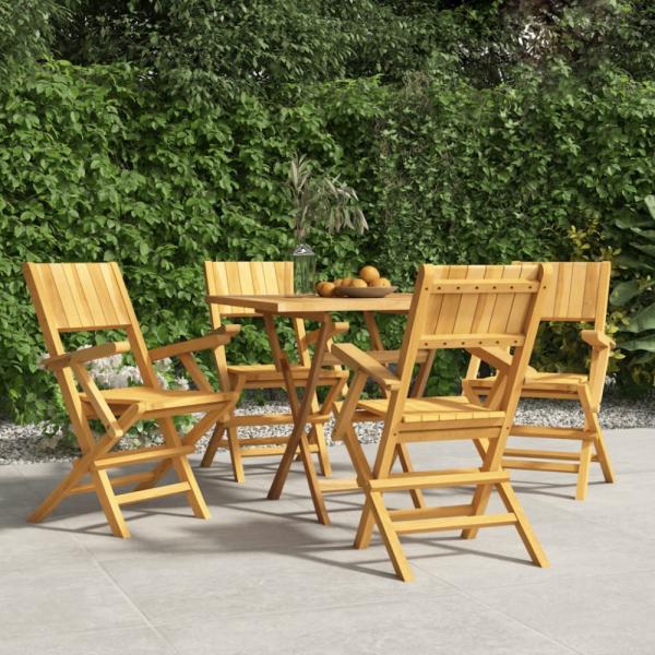 vidaXL Gartenstühle 4 Stk. Klappbar 55x61x90 cm Massivholz Teak 3155061