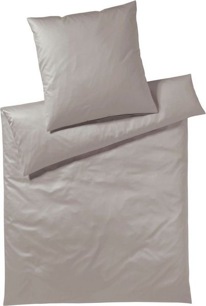 Elegante Bettwäsche Solid in Gr. 135x200 oder 155x220 cm, Mako-Satin, 2 teilig, Bettwäsche aus Baumwolle, elegante Bettwäsche mit Reißverschluss