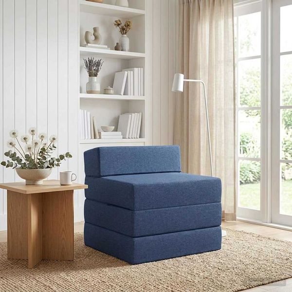 vidaXL Klappsofa Bett Blau 200 x 70 x 15 cm Stoff 900005
