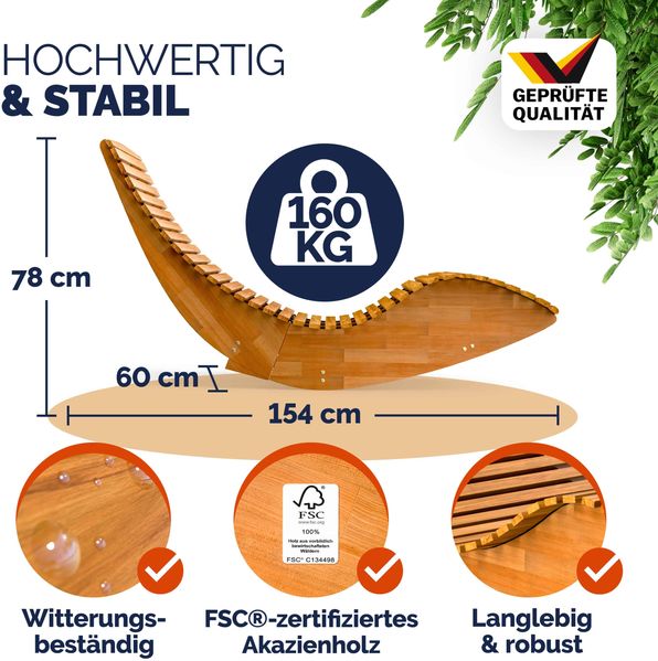 CASARIA® JAVA Sonnenliege inkl. Auflage Holz Creme Bild 2