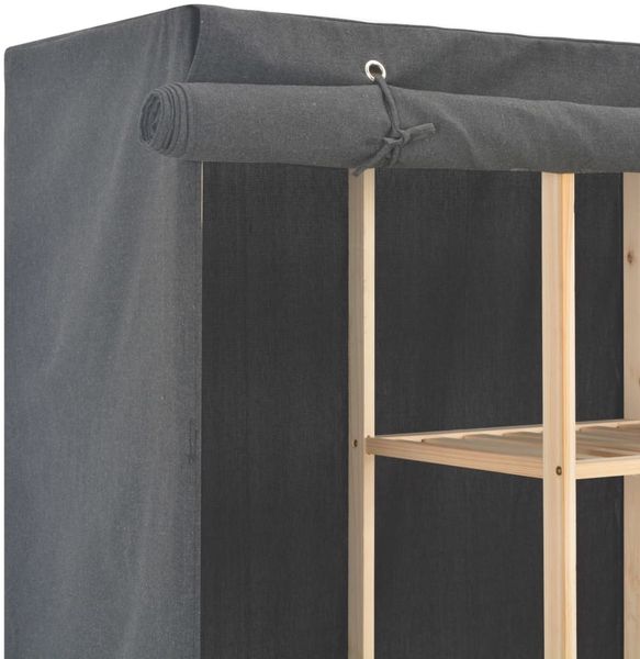vidaXL Kleiderschrank Grau 173 x 40 x 170 cm Stoff 248199 Bild 4