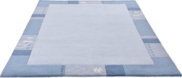 THEKO Wollteppich Royal Ganges, rechteckig, Höhe: 13 mm, 95% Wolle, mit Bordüre, ideal im Wohnzimmer & Schlafzimmer