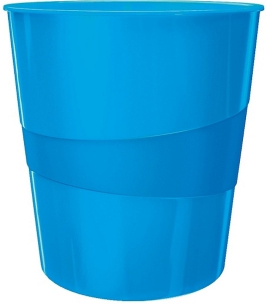 Leitz Papierkorb Wow 15l Polystyren blau metallic
