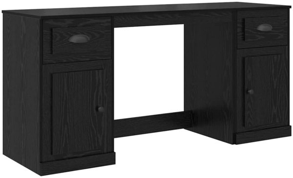 vidaXL Schreibtisch mit Schrank mit Schubladen Schwarz Eichen-Optik 3402679