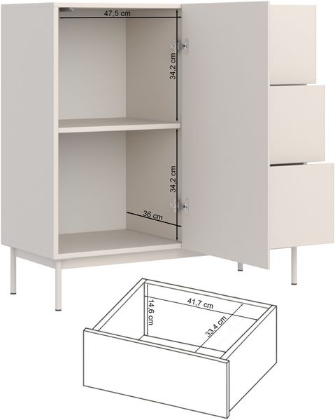 Selsey 'Olio' - Sideboard 1-türig, Kaschmir, 100 cm Bild 6