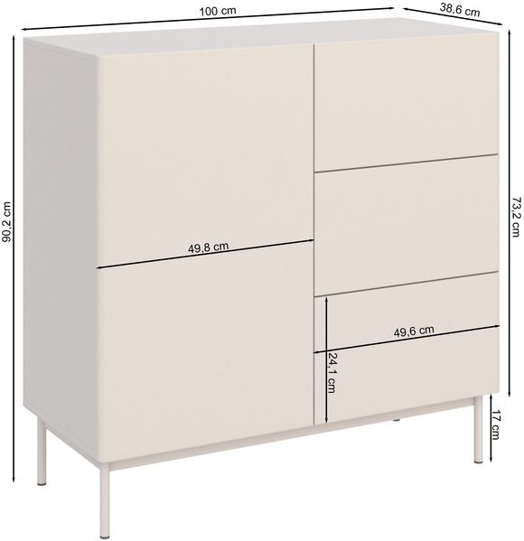 Selsey 'Olio' - Sideboard 1-türig, Kaschmir, 100 cm Bild 5