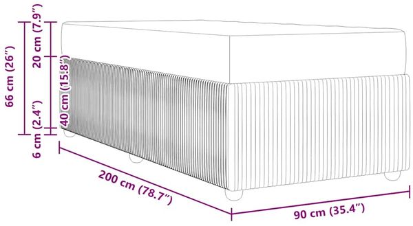 vidaXL Bettrahmen mit Matratze Dunkelgrün 90 x 200 cm Stoff 3398350 Bild 11