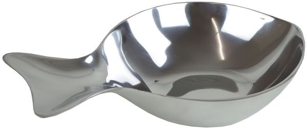 Casablanca Dekoschale Fisch 31x22 cm Aluminium poliert Handarbeit Schale Tischdekoration