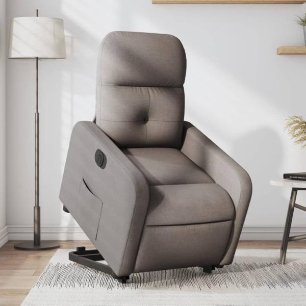 vidaXL Relaxsessel mit Aufstehhilfe Elektrisch Taupe Stoff 3206820