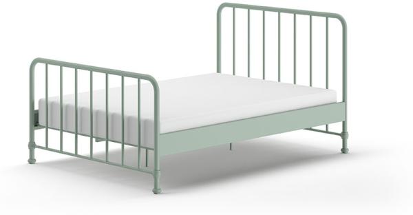 Jugendbett aus Metall in Farbe Grün matt 147 x 110 x 207 cm