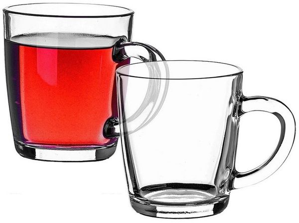 Pasabahce Becher Pasabahce Basic Henkeltasse 350 ml 2er Set, Glas