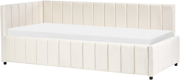 Tagesbett Samtstoff LISIEUX 90x200 cm Cremeweiß