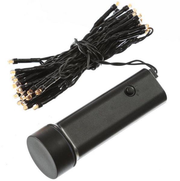 MARELIDA LED-Lichterkette Batterie bis 60 Tage Timer 48 bernstein LED 8 Funkt. 3,5m Innen/Außen, 48-flammig
