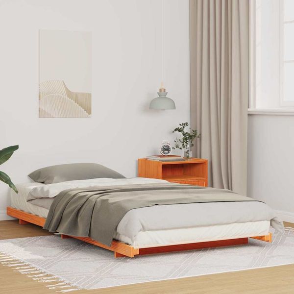 vidaXL Bettrahmen Wachsbraun 80 x 210 cm Massives Kiefernholz 873102