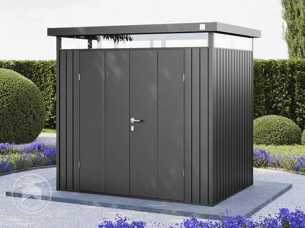 GFP Primeyard Gerätehaus Metall Gartenhaus 210x150x205 cm Geräteschuppen Flachdach anthrazit