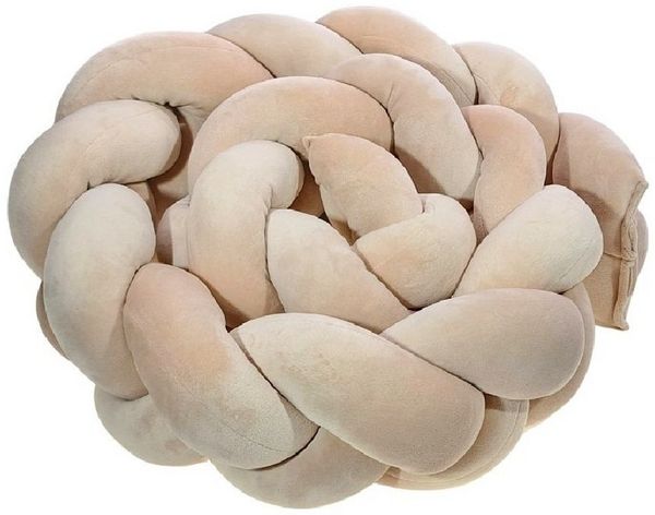 LuMali Nestchenschlange Bettschlange geflochten 210cm Nestchen Bettumrandung Babybett Zopf, Stillkissen Seitenschläfer Velour weich hypoallergen Pastellfarben