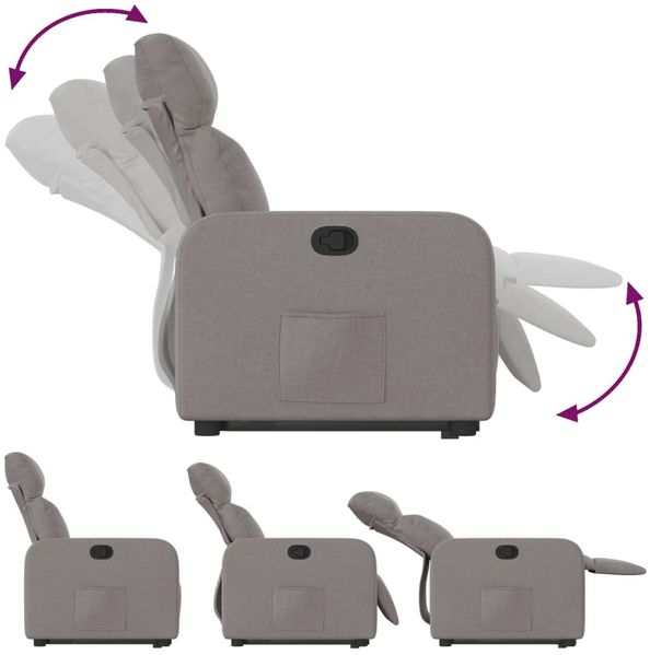 vidaXL Relaxsessel mit Aufstehhilfe Taupe Stoff 3206706 Bild 7