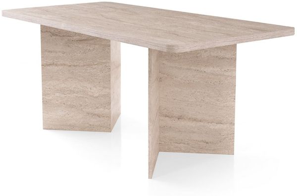 Calicosy 'LOFT' Esstisch mit rechteckiger Platte und 2 Beinen L180 cm - Beige - Beige