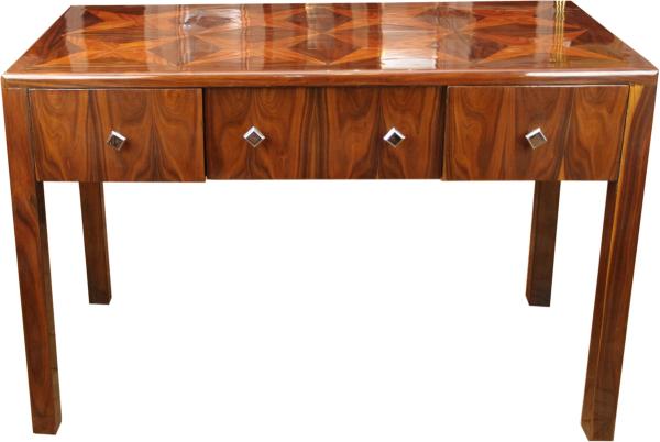 Casa Padrino Art Deco Sekretär Braun Intarsien 129 x 66 x H86 mit 3 Schubladen - Designer Schreibtisch