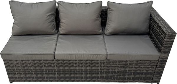 Fimous Dark Mixed Grey Rattan Gartenmöbel Set Ecksofa 2 Tische mit 2 Stühlen Bild 3