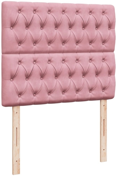 vidaXL Boxspringbett mit Matratze Rosa 120x200 cm Samt 3290893 Bild 7