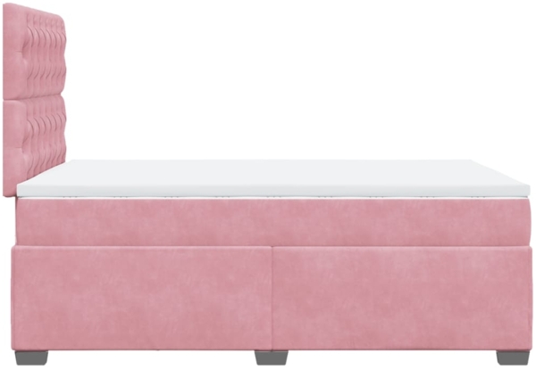 vidaXL Boxspringbett mit Matratze Rosa 120x200 cm Samt 3290893 Bild 8
