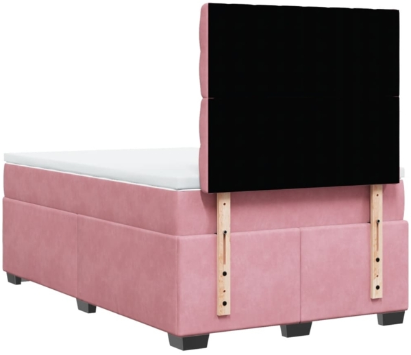 vidaXL Boxspringbett mit Matratze Rosa 120x200 cm Samt 3290893 Bild 9