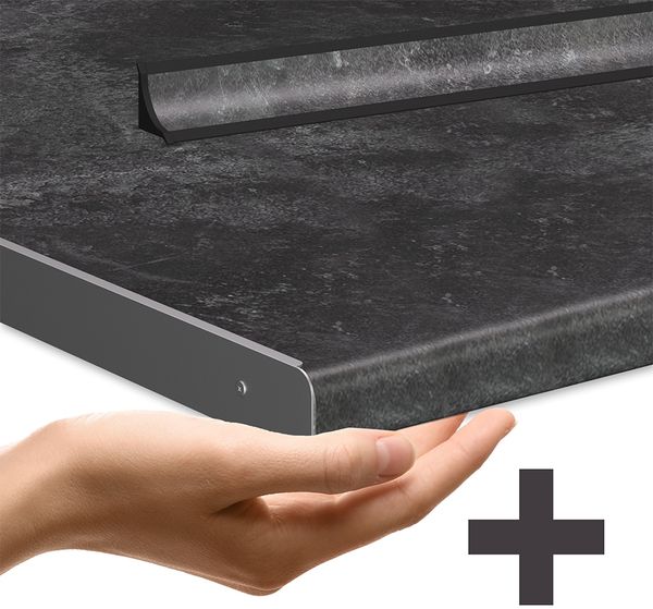 Singleküche R-Line Edelgrau/Anthrazit 140 cm , AP Anthrazit Vicco Bild 2