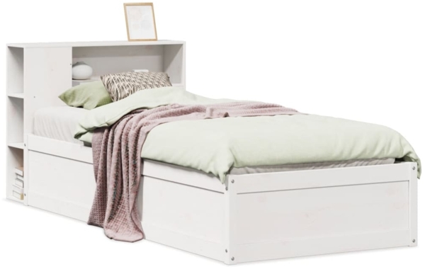 vidaXL Massivholzbett ohne Matratze Weiß 90x190 cm Kiefernholz 3323438