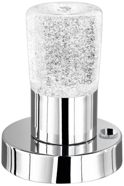 Kleine LED-Tischlampe Silber Chrom mit Sensordimmer, Höhe 14cm