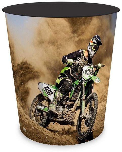 itenga Papierkorb itenga Papierkorb für Kinder - Motiv Motocross - ca. 11 Liter