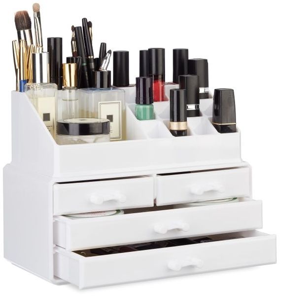 Relaxdays 2 x Make Up Organizer weiß