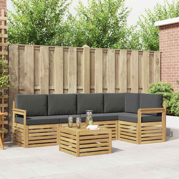 vidaXL Outdoor-Sofagarnitur 6 pcs Weiß und Anthrazit 59 x 59 x 37 cm 3391862