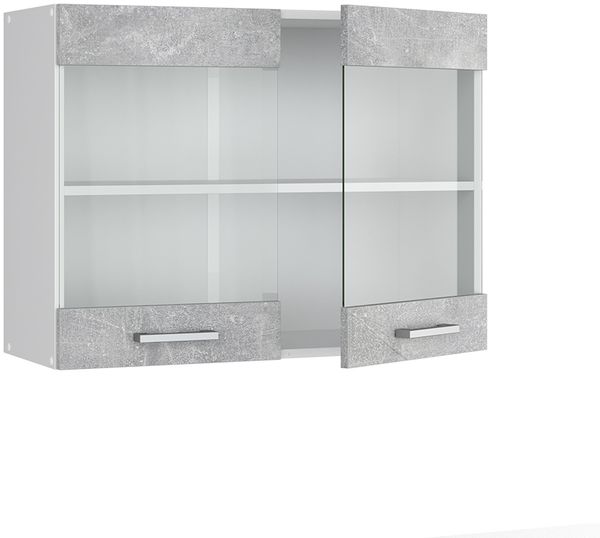 Hängeschrank R-Line Beton 80 cm mit Glastüren Vicco Bild 5