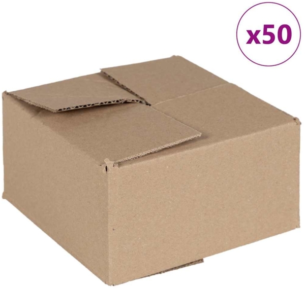 vidaXL Faltbox mit Speicher 50 pcs Natur 15 x 15 x 8 cm Karton 4106562