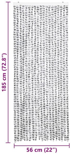 vidaXL Insektenschutz-Vorhang Hell- und Dunkelgrau 56x185 cm Chenille 325454 Bild 7