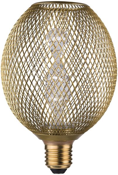 Metallic Glow Standard 230V LED Globe E27 Helix 130lm 3,5W 1800K Messing