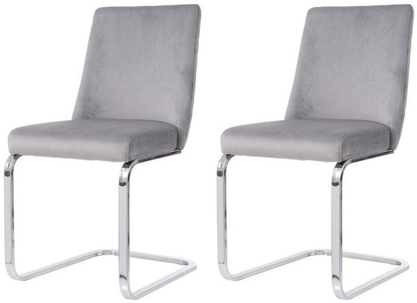 Flieks Freischwinger (Set, 2 St), 2er Set Esszimmerstühle Polsterstuhl Schwingstühle Samt, Metallbeine