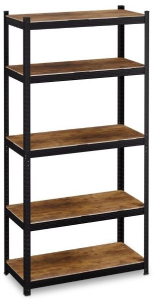 2x Schwerlastregal, 5 Ebenen, Holzoptik 10052537