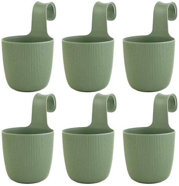 Engelland Blumentopf Blumentopf zum Hängen (Vorteils-Set, 6 St, Fassungsvermögen 2,3 Liter), UV-Beständig, Frostbeständig, Drainagesystem, ideal für Geländer/Zäune