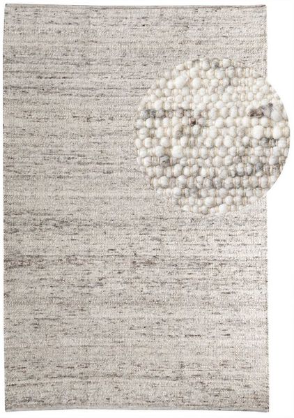 Handweb Teppich Athen, Farbe: Grau Beige, Größe: 70x130 cm