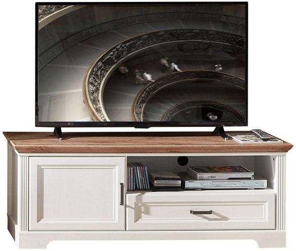 TV Lowboard JASMIN 143 cm Pinie weiß Nachbildung