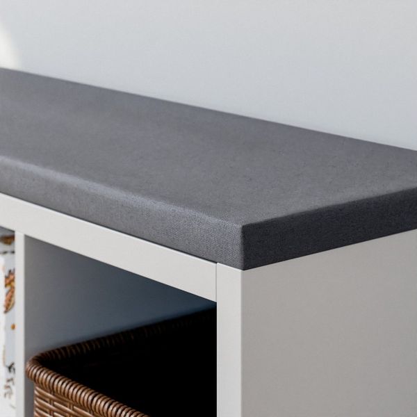 Clutter Cover Sitzkissen für Kallax Regal, Grau, Sitzauflage 4cm Dick, für 2er, 3er oder 4er Kallax, Polster mit abnehmbarem Bezug