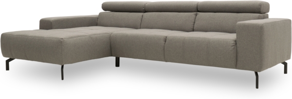 DOMO Collection Cunelli, Ecksofa mit Kopfstützfunktion, Webstoff silber, 175 x 292 cm Bild 2