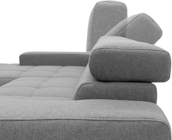 DOMO Collection Cunelli, Ecksofa mit Kopfstützfunktion, Webstoff silber, 175 x 292 cm Bild 8