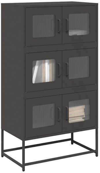 vidaXL Highboard Schwarz 68x39x123 cm Stahl 853350