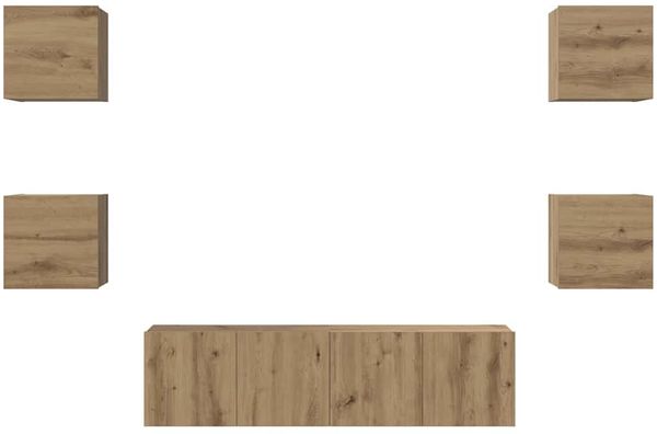 vidaXL TV-Schrankset Wandmontiert 6 pcs Artisan-Eiche Holzwerkstoff 3393143 Bild 7